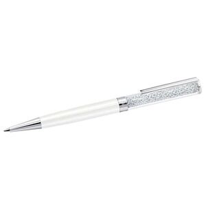 Swarovski Crystalline White Pen Silver Tone Accents Logo Refillable Gift Writes!